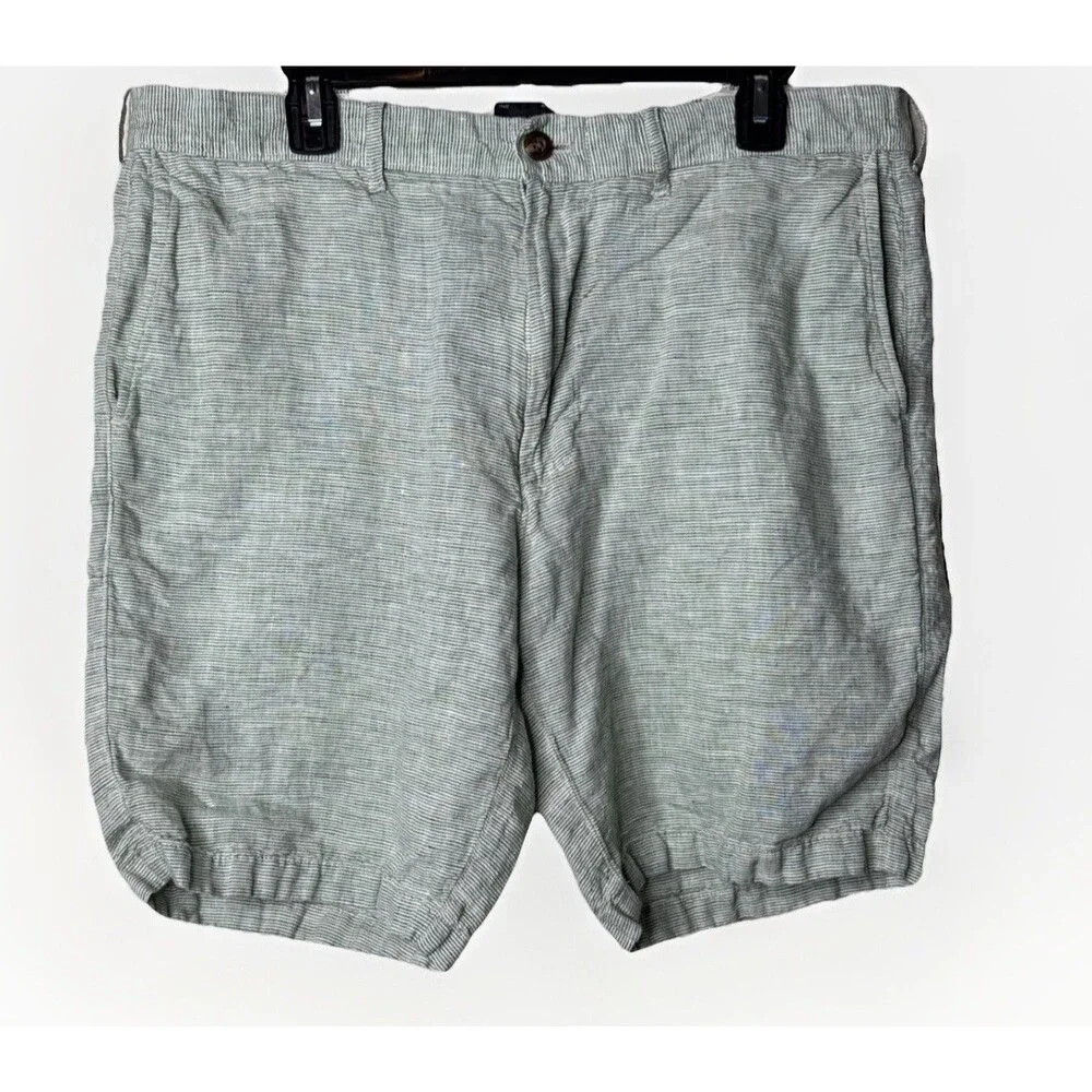 J.Crew Linen Shorts Waist 35 Inseam 9 Green